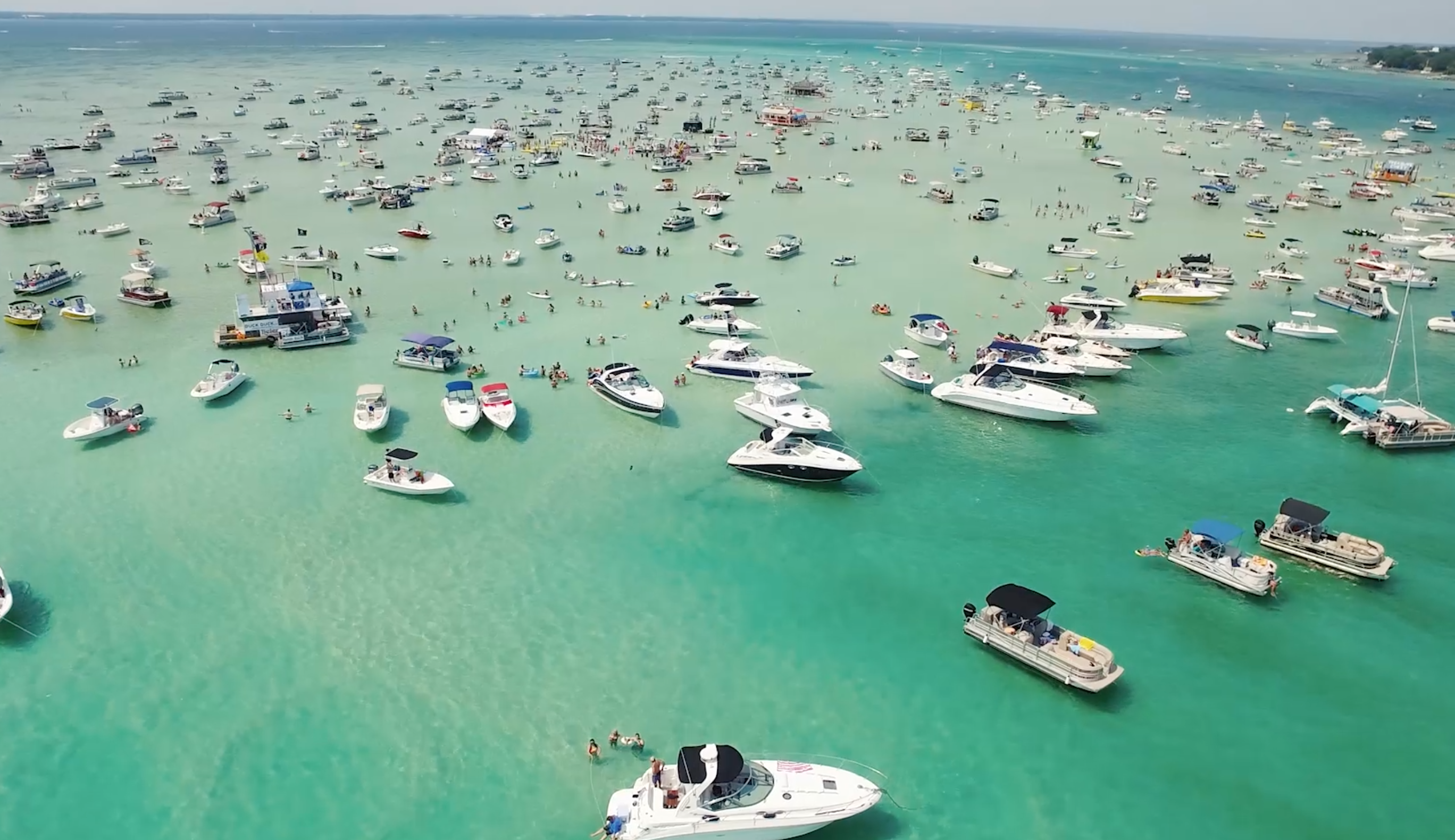 Pontoon Boat Rentals next to Crab Island in Destin FL 